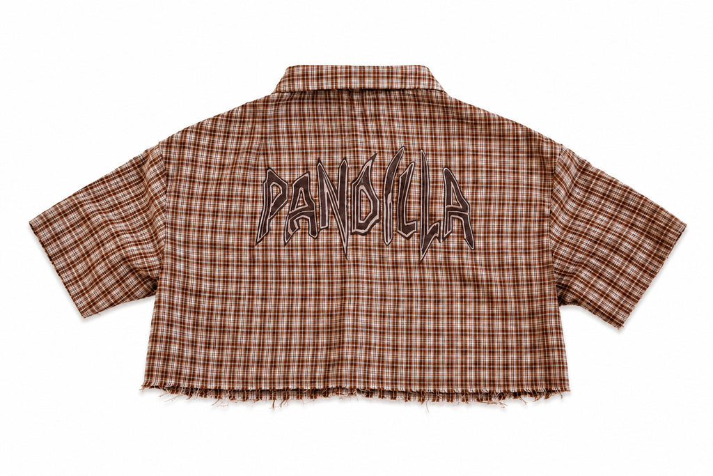 Women’s Brown Check Cropped Shirt
